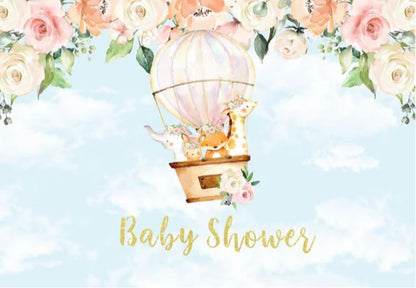 Hot Air Balloon in the jungle Backdrop (Material: Vinyl)