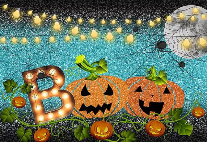Pumpkins Boo Backdrop (Material: Vinyl)