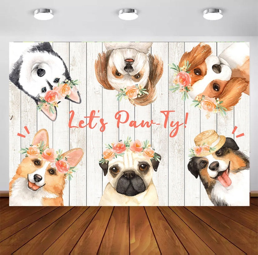 Let’s Paw-ty Backdrop (Material: Vinyl)