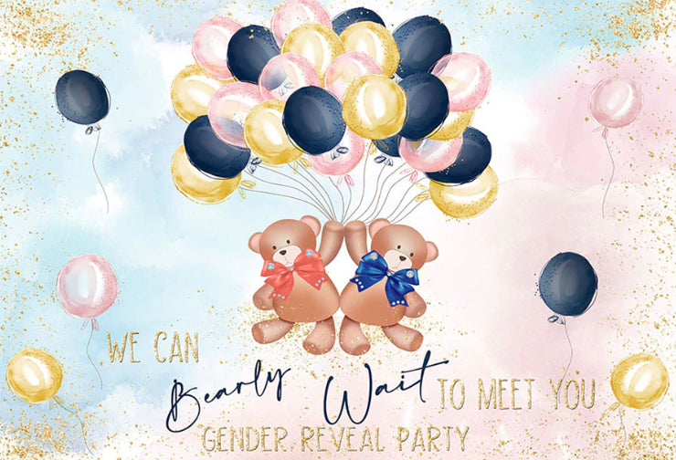 Teddy Pink or Teddy Blue Backdrop (Material: Vinyl)