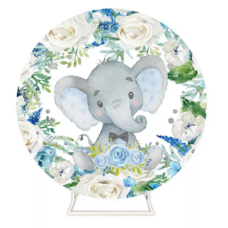 Elephant Round Backdrop (Material: Polyester)