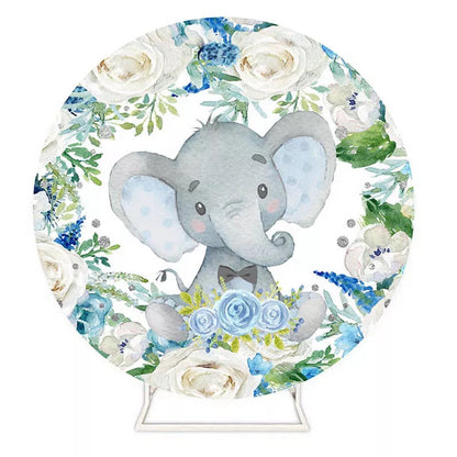 Elephant Round Backdrop (Material: Polyester)