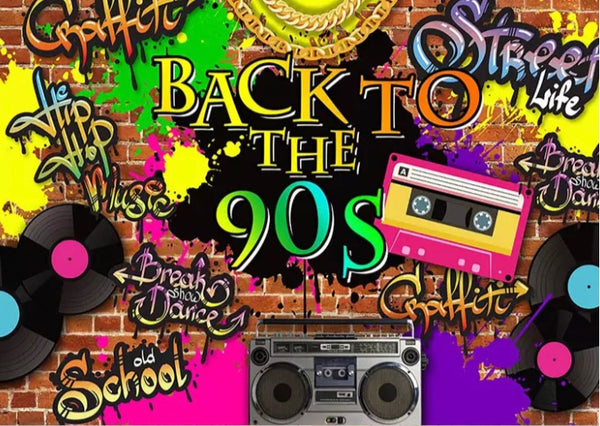 Back to the 90s Backdrop (Material: Vinyl)