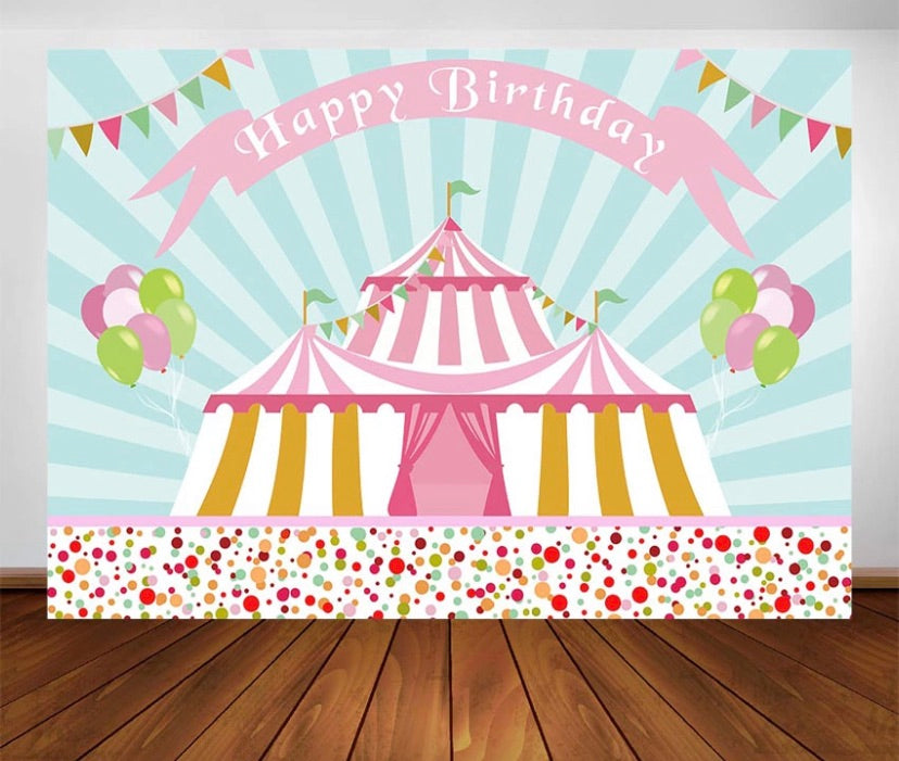 Circus in Pink Backdrop (Material: Vinyl)