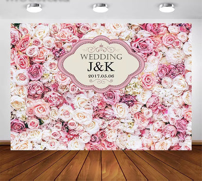 Wedding Flowers Backdrop (Material: Vinyl)