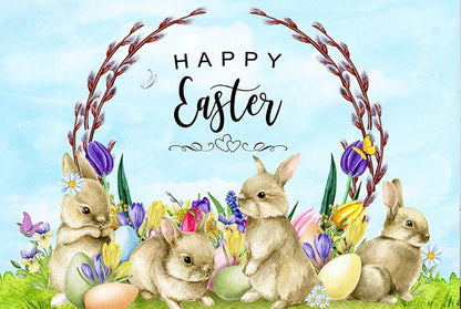 Happy Easter Backdrop (Material: Vinyl)