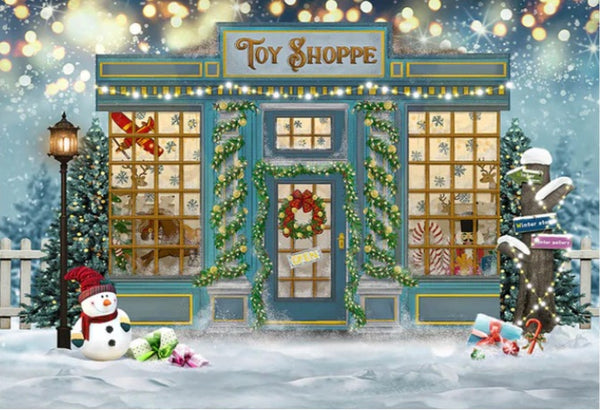 Christmas Toy Shoppe Backdrop (Material: Vinyl)