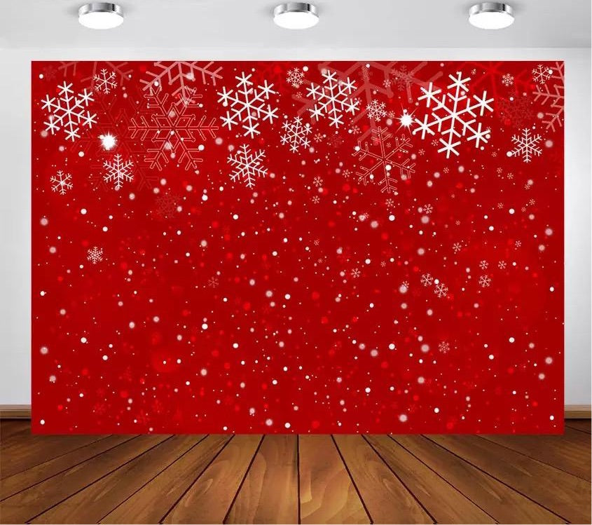 Red Christmas Backdrops (Material: Vinyl)
