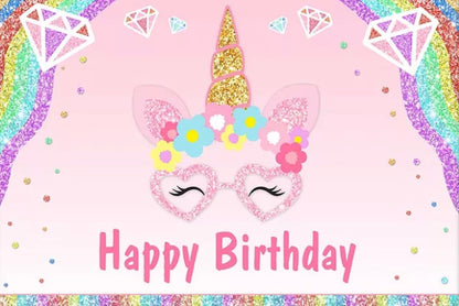 Love Unicorns Backdrop (Material: Vinyl)
