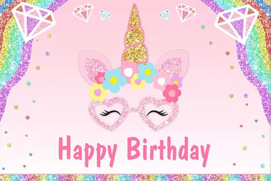 Love Unicorns Backdrop (Material: Vinyl)