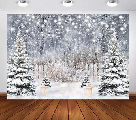 Christmas Forest Backdrop (Material: Vinyl)