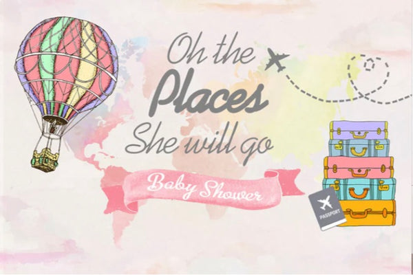 Oh the Places Backdrop (Material: Vinyl)