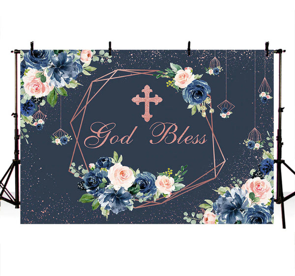 God Bless Backdrop (Material: Vinyl)