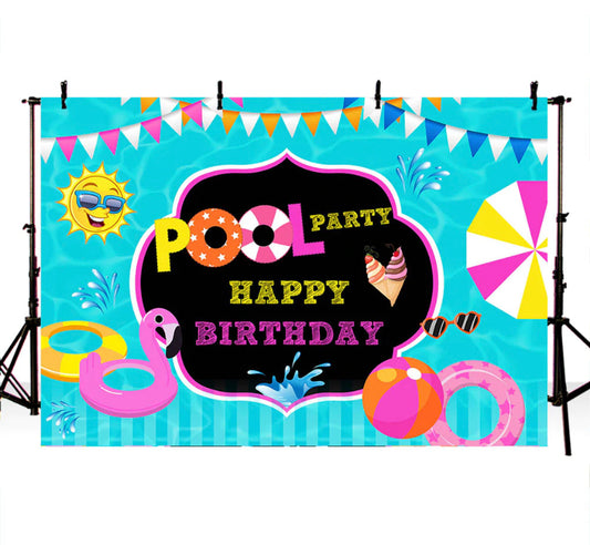 Pool Party Backdrop (Material: Vinyl)