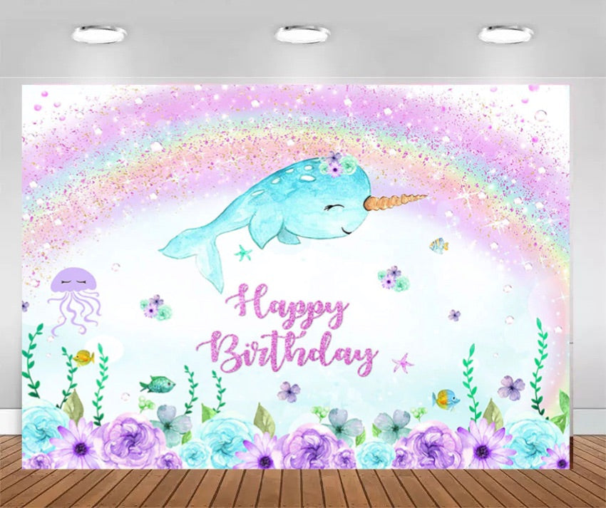 Narwhal Backdrop (Material: Vinyl)