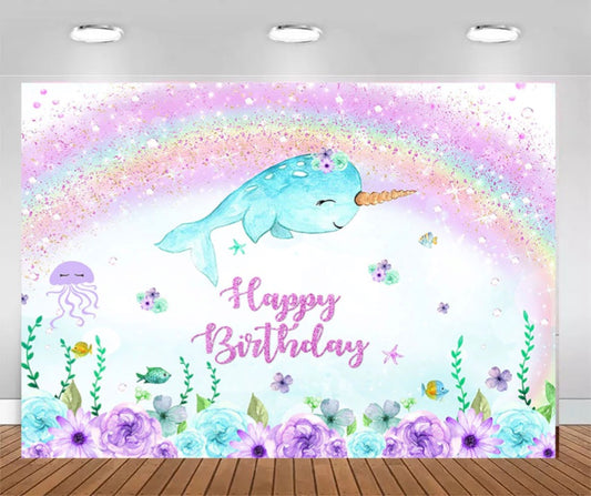 Narwhal Backdrop (Material: Vinyl)