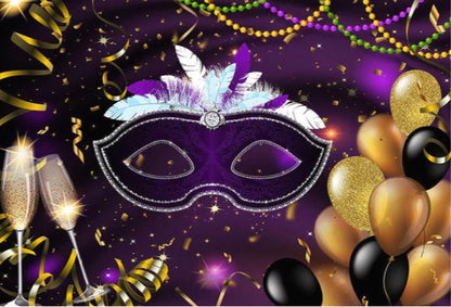 Masquerade Party Backdrop (Material: Vinyl)