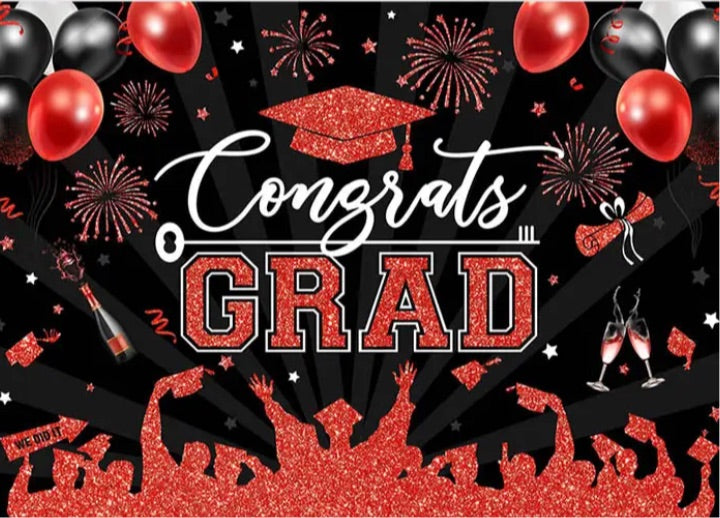 Yellow Graduation Backdrop (Material: Vinyl)