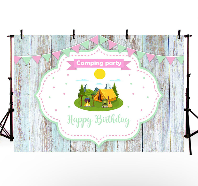 Camping Party Backdrop (Material: Vinyl)