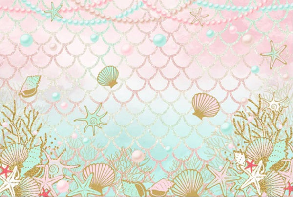 Under the Sea in Pastel Backdrop (Material: Vinyl)