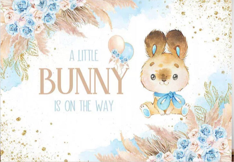 Blue Bunny Backdrop (Material: Vinyl)