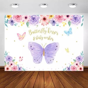 Purple Butterfly Backdrop (Material: Vinyl)