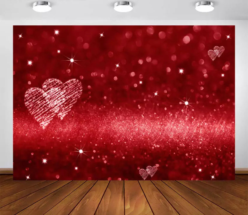 Pair of Hearts Backdrop (Material: Vinyl)