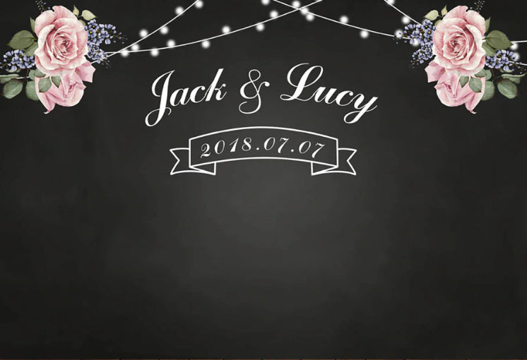Wedding He & She Backdrop (Material: Vinyl)