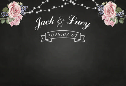 Wedding He & She Backdrop (Material: Vinyl)