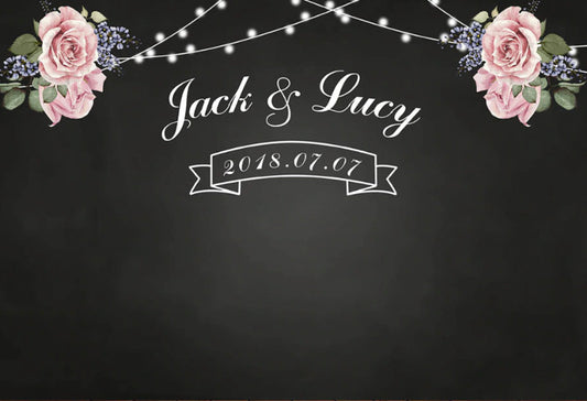 Wedding He & She Backdrop (Material: Vinyl)