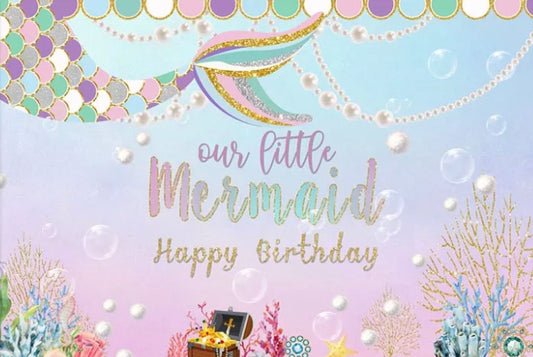 Mermaid in Gold Backdrop (Material: Vinyl)