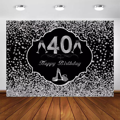 Anniversary in Silver Backdrop (Material: Vinyl)