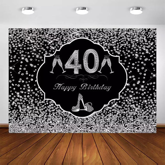 Anniversary in Silver Backdrop (Material: Vinyl)