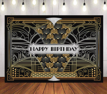 Birthday Gatsby Backdrop (Material: Vinyl)