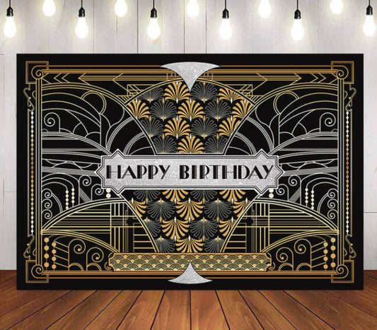 Birthday Gatsby Backdrop (Material: Vinyl)