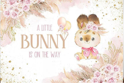 Pink Bunny Backdrop (Material: Vinyl)