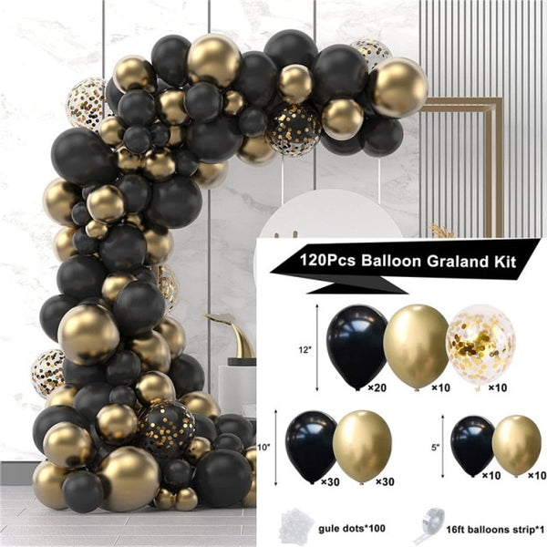 Black & Gold - Balloon Garland Kits