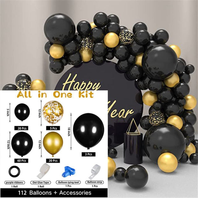 Black & Gold - Balloon Garland Kits
